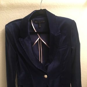 White House Black Market Blue Velvet Jacket